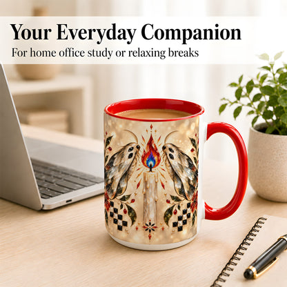 #pl[15oz|Red] Crystal Moth Candle Coffee Mug, Gothic Moth Mug, Ceramic Cup