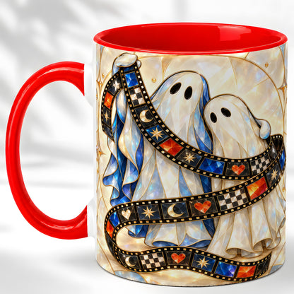 Gemstone Ghost Film Coffee Mug, Spooky Cinema Mug, Ceramic Cup