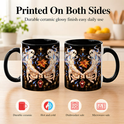 #pl[11oz|Black] Crystal Ghost Coffee Mug, Spooky Spirit Mug, Ceramic Cup