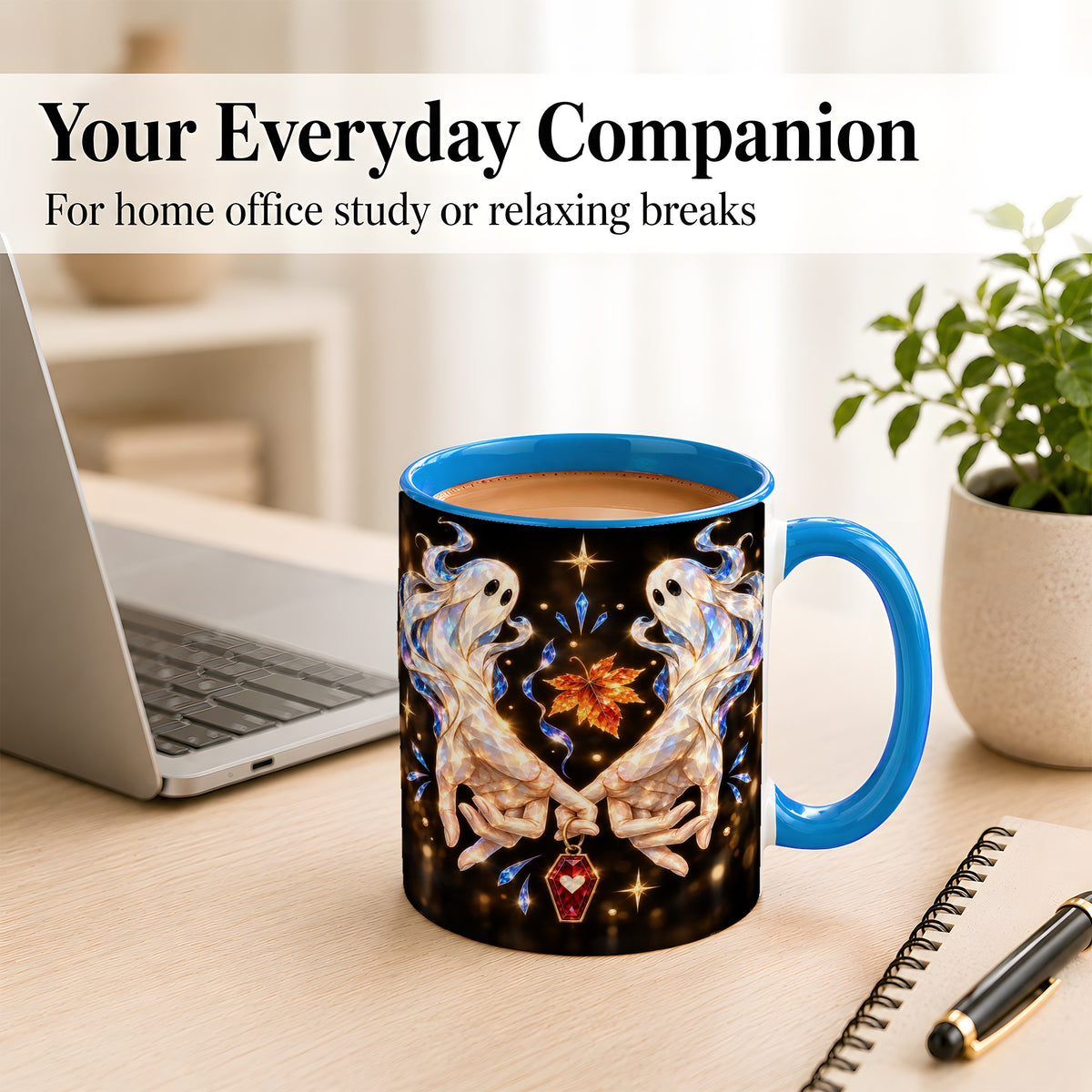 #pl[11oz|Blue] Crystal Ghost Coffee Mug, Spooky Spirit Mug, Ceramic Cup