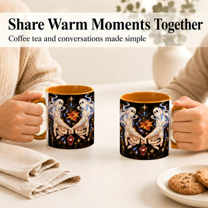 #pl[11oz|Orange] Crystal Ghost Coffee Mug, Spooky Spirit Mug, Ceramic Cup