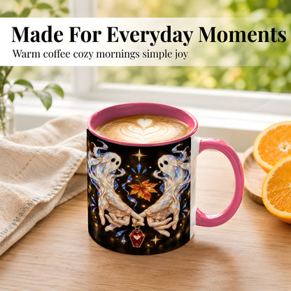 #pl[11oz|Pink] Crystal Ghost Coffee Mug, Spooky Spirit Mug, Ceramic Cup