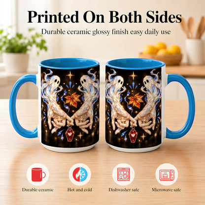#pl[15oz|Blue] Crystal Ghost Coffee Mug, Spooky Spirit Mug, Ceramic Cup