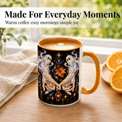 #pl[15oz|Orange] Crystal Ghost Coffee Mug, Spooky Spirit Mug, Ceramic Cup