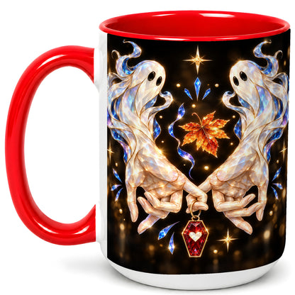 #pl[15oz|Red] Crystal Ghost Coffee Mug, Spooky Spirit Mug, Ceramic Cup