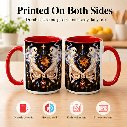 #pl[15oz|Red] Crystal Ghost Coffee Mug, Spooky Spirit Mug, Ceramic Cup