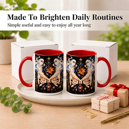 #pl[15oz|Red] Crystal Ghost Coffee Mug, Spooky Spirit Mug, Ceramic Cup