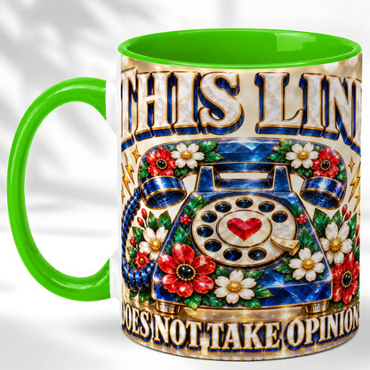 #pl[11oz|Green] Gemstone Rotary Phone Coffee Mug, Floral Vintage Mug, Ceramic Cup