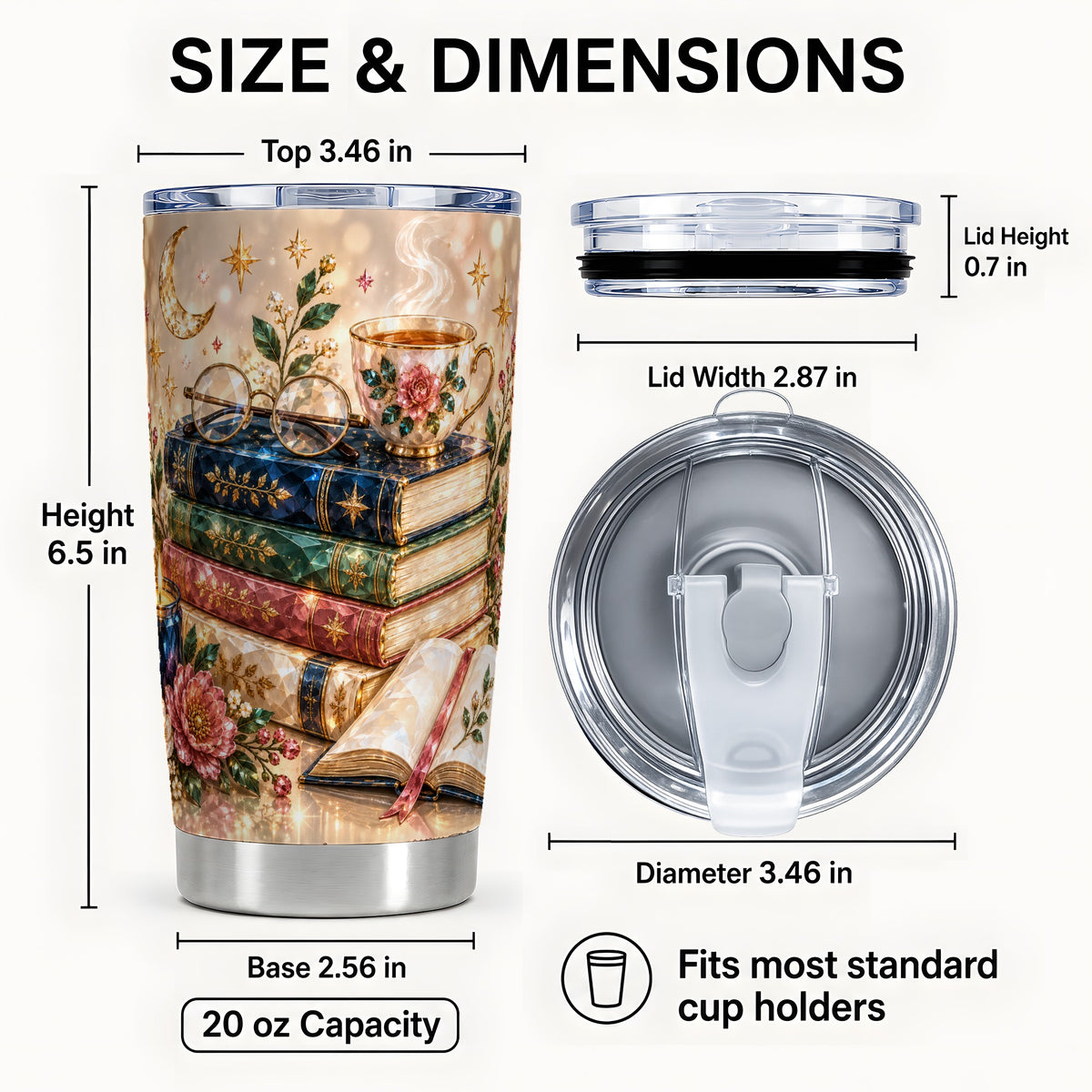 #pl[20oz|Steel] Book Lover Tumbler 20oz, Floral Reading Tumbler, Stainless Steel Travel Cup