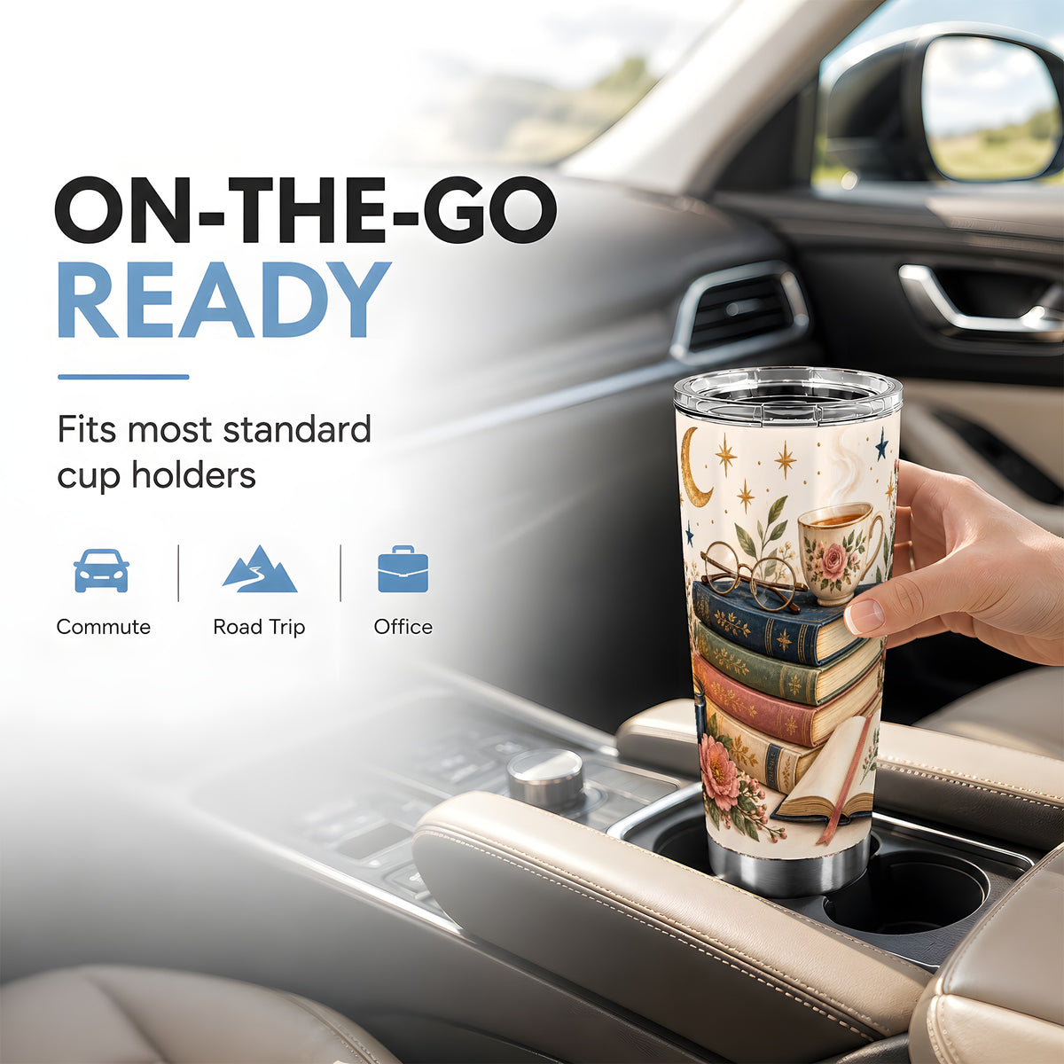 #pl[20oz|Steel] Vintage Books Tumbler 20oz, Reading Tumbler, Stainless Steel Travel Cup