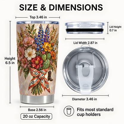 #pl[20oz|Steel] Stained Glass Wildflower Tumbler 20oz, Floral Tumbler, Travel Cup