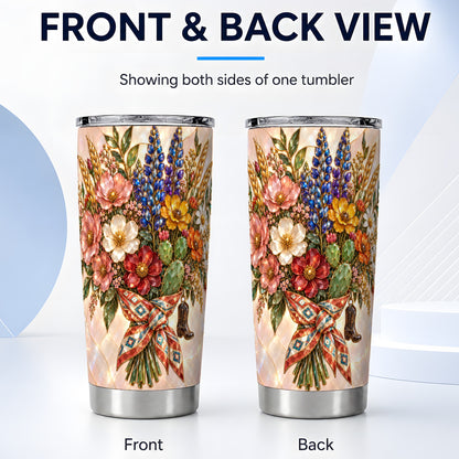 #pl[20oz|Steel] Stained Glass Wildflower Tumbler 20oz, Floral Tumbler, Travel Cup