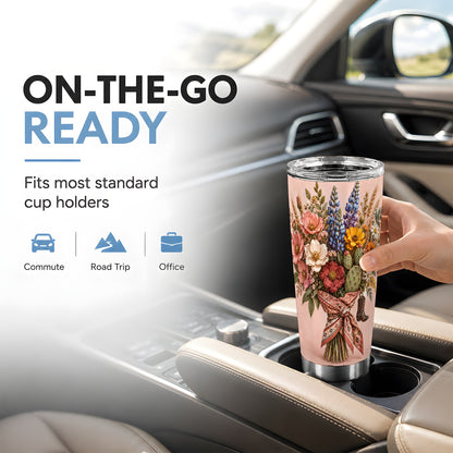 #pl[20oz|Steel] Western Bouquet Tumbler 20oz, Cowgirl Floral Tumbler, Travel Cup