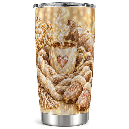 Cozy Heart Tumbler 20oz, Gem Style Tumbler, Stainless Steel Travel Cup