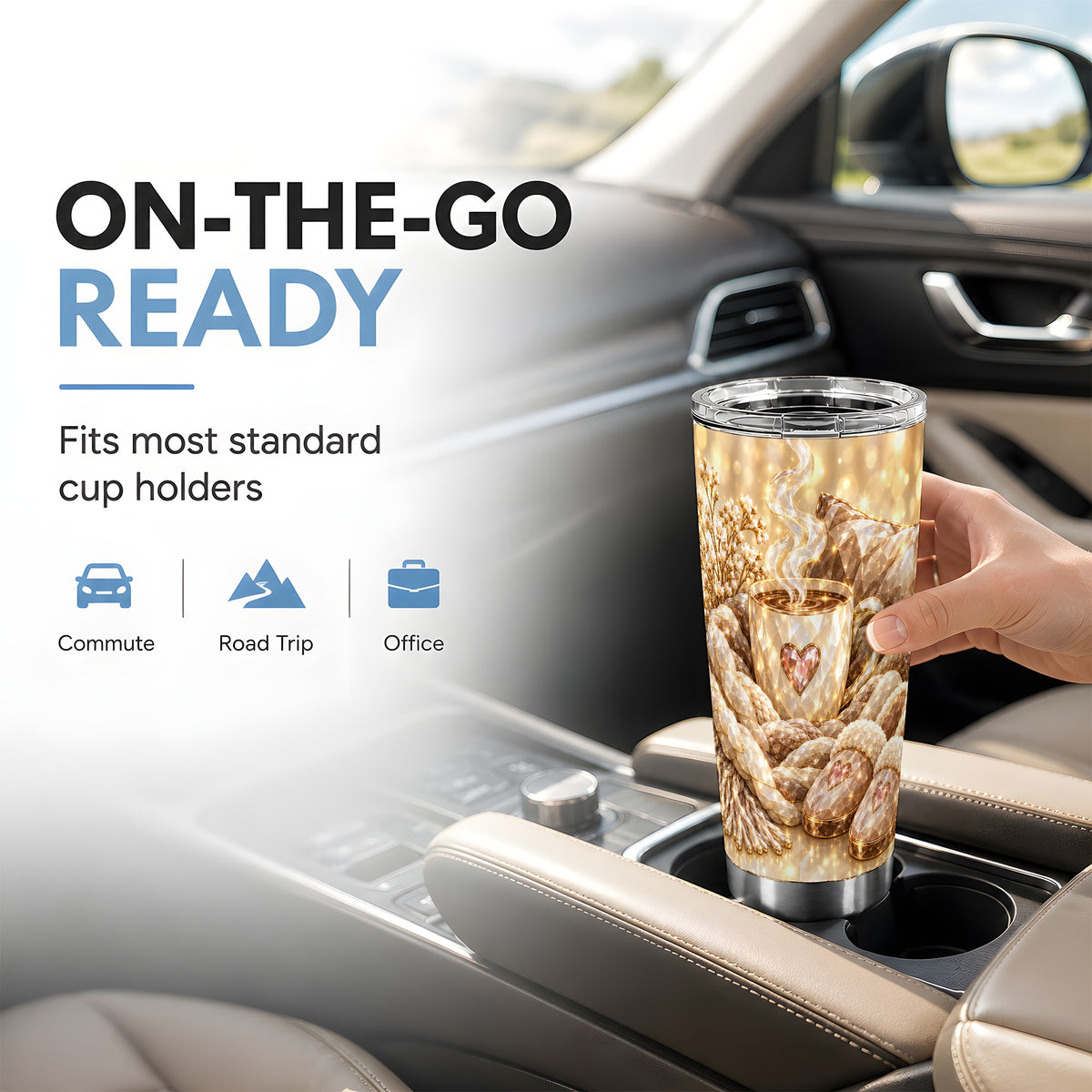 #pl[20oz|Steel] Cozy Heart Tumbler 20oz, Gem Style Tumbler, Stainless Steel Travel Cup