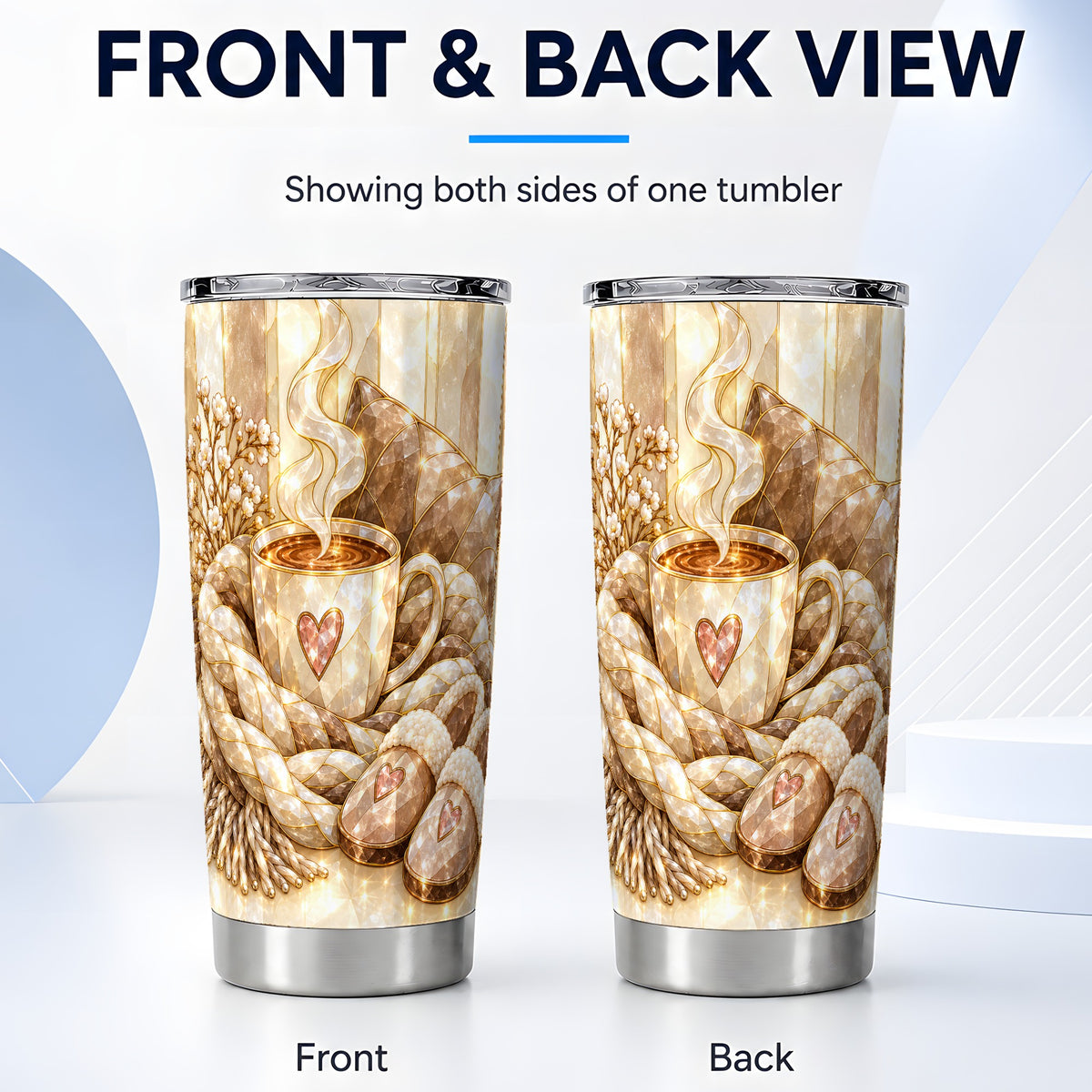 #pl[20oz|Steel] Cozy Heart Tumbler 20oz, Glass Style Tumbler, Stainless Steel Travel Cup