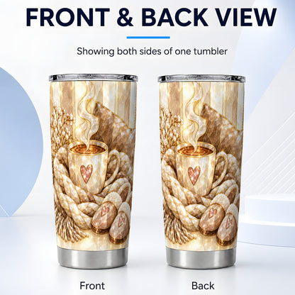 #pl[20oz|Steel] Cozy Heart Tumbler 20oz, Glass Style Tumbler, Stainless Steel Travel Cup
