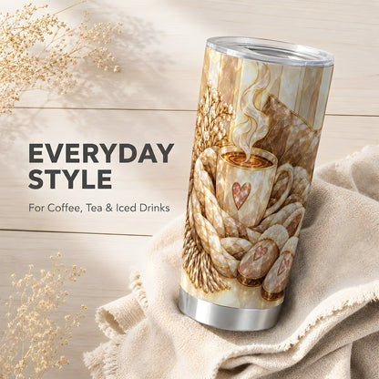 #pl[20oz|Steel] Cozy Heart Tumbler 20oz, Glass Style Tumbler, Stainless Steel Travel Cup