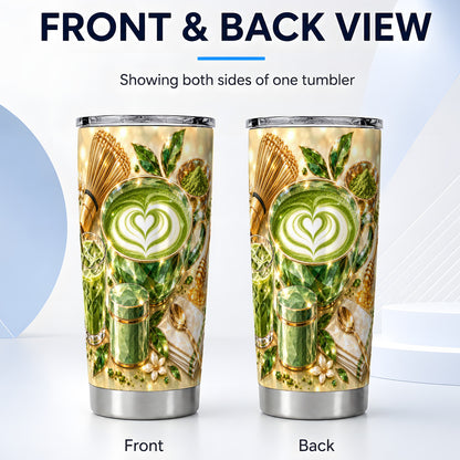 #pl[20oz|Steel] Matcha Tea Tumbler 20oz, Green Tumbler, Stainless Steel Travel Cup