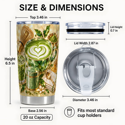 #pl[20oz|Steel] Matcha Tea Tumbler 20oz, Green Tumbler, Stainless Steel Travel Cup