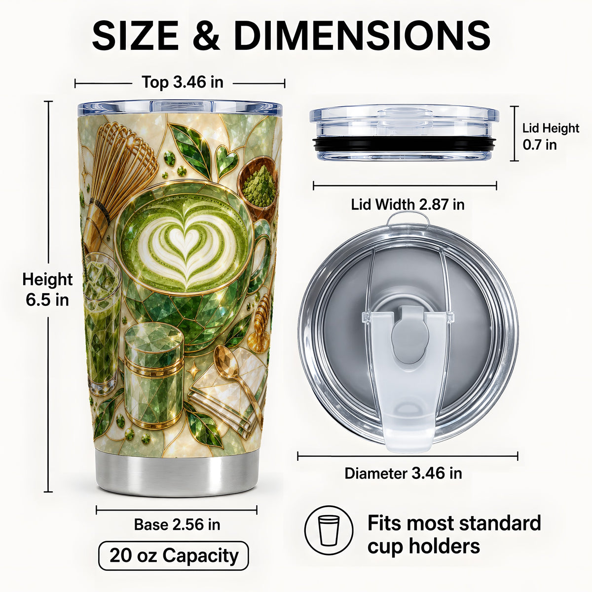 #pl[20oz|Steel] Matcha Latte Tumbler 20oz, Green Tea Tumbler, Stainless Steel Travel Cup