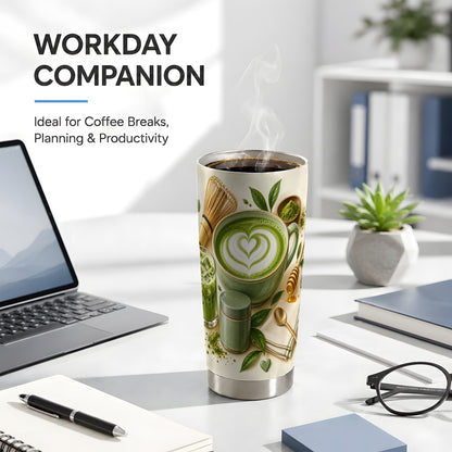 #pl[20oz|Steel] Matcha Tea Tumbler 20oz, Iced Latte Tumbler, Stainless Steel Travel Cup
