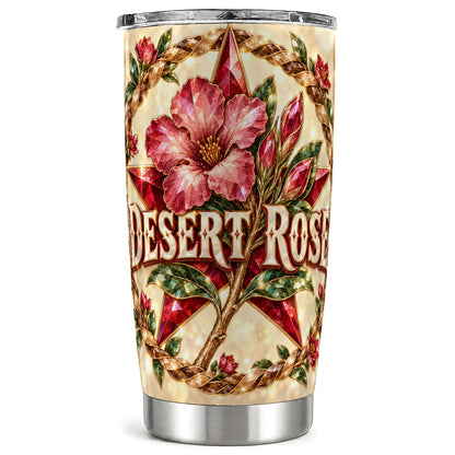 Western Floral Star Tumbler 20oz, Rose Tumbler, Stainless Steel Travel Cup