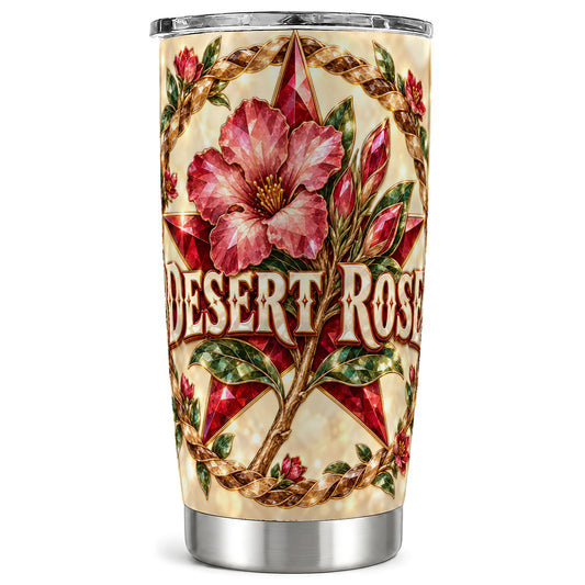 Western Floral Star Tumbler 20oz, Rose Tumbler, Stainless Steel Travel Cup