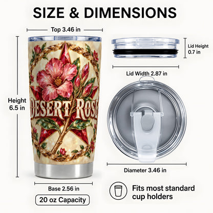 #pl[20oz|Steel] Western Floral Star Tumbler 20oz, Rose Tumbler, Stainless Steel Travel Cup