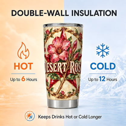 #pl[20oz|Steel] Western Floral Star Tumbler 20oz, Rose Tumbler, Stainless Steel Travel Cup