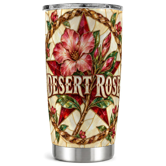 Western Floral Star Tumbler 20oz, Rose Tumbler, Stainless Steel Travel Cup