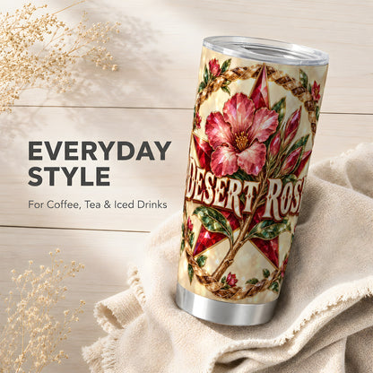 #pl[20oz|Steel] Western Floral Star Tumbler 20oz, Rose Tumbler, Stainless Steel Travel Cup