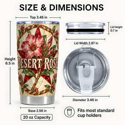 #pl[20oz|Steel] Western Floral Star Tumbler 20oz, Rose Tumbler, Stainless Steel Travel Cup