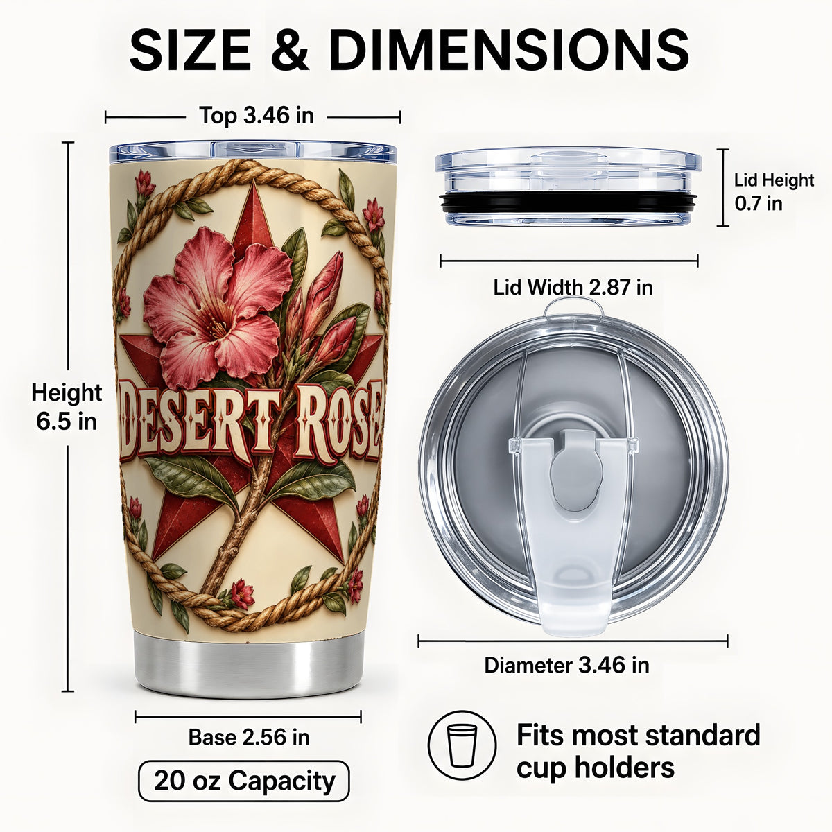 #pl[20oz|Steel] Rustic Floral Star Tumbler 20oz, Rose Tumbler, Stainless Steel Travel Cup