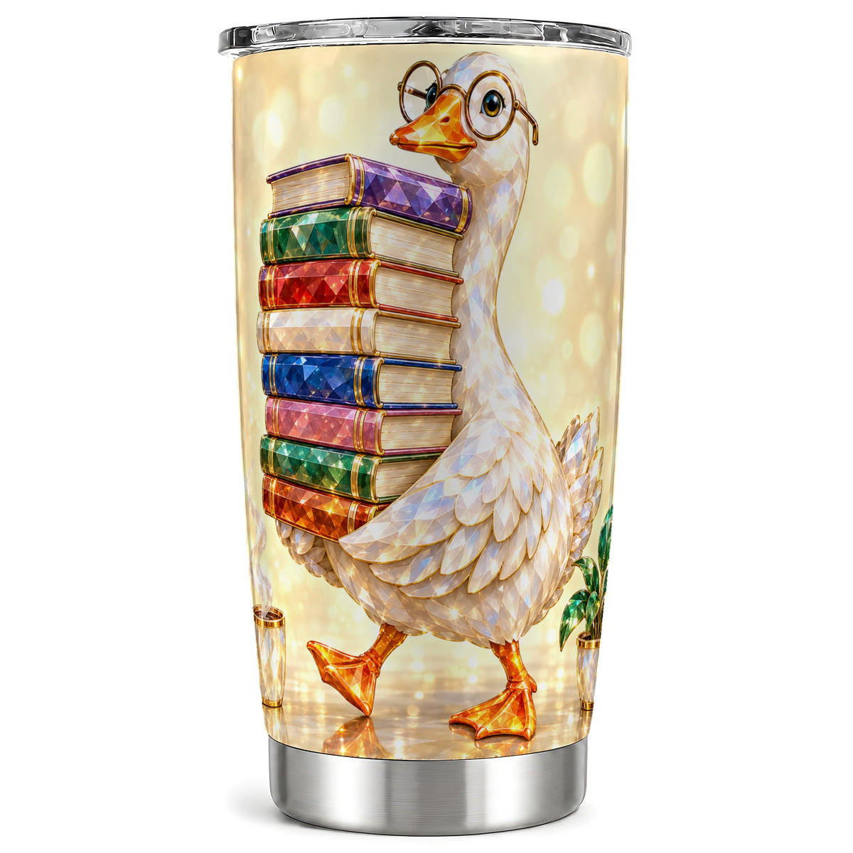 Bookish Goose Tumbler 20oz, Reading Tumbler, Stainless Steel Travel Cup