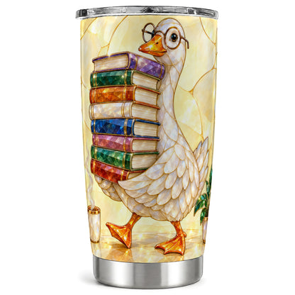 Bookish Goose Tumbler 20oz, Reading Tumbler, Stainless Steel Travel Cup