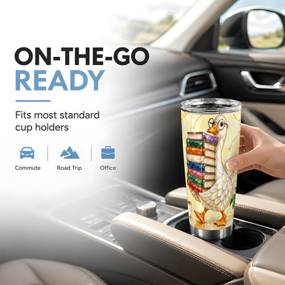 #pl[20oz|Steel] Bookish Goose Tumbler 20oz, Reading Tumbler, Stainless Steel Travel Cup