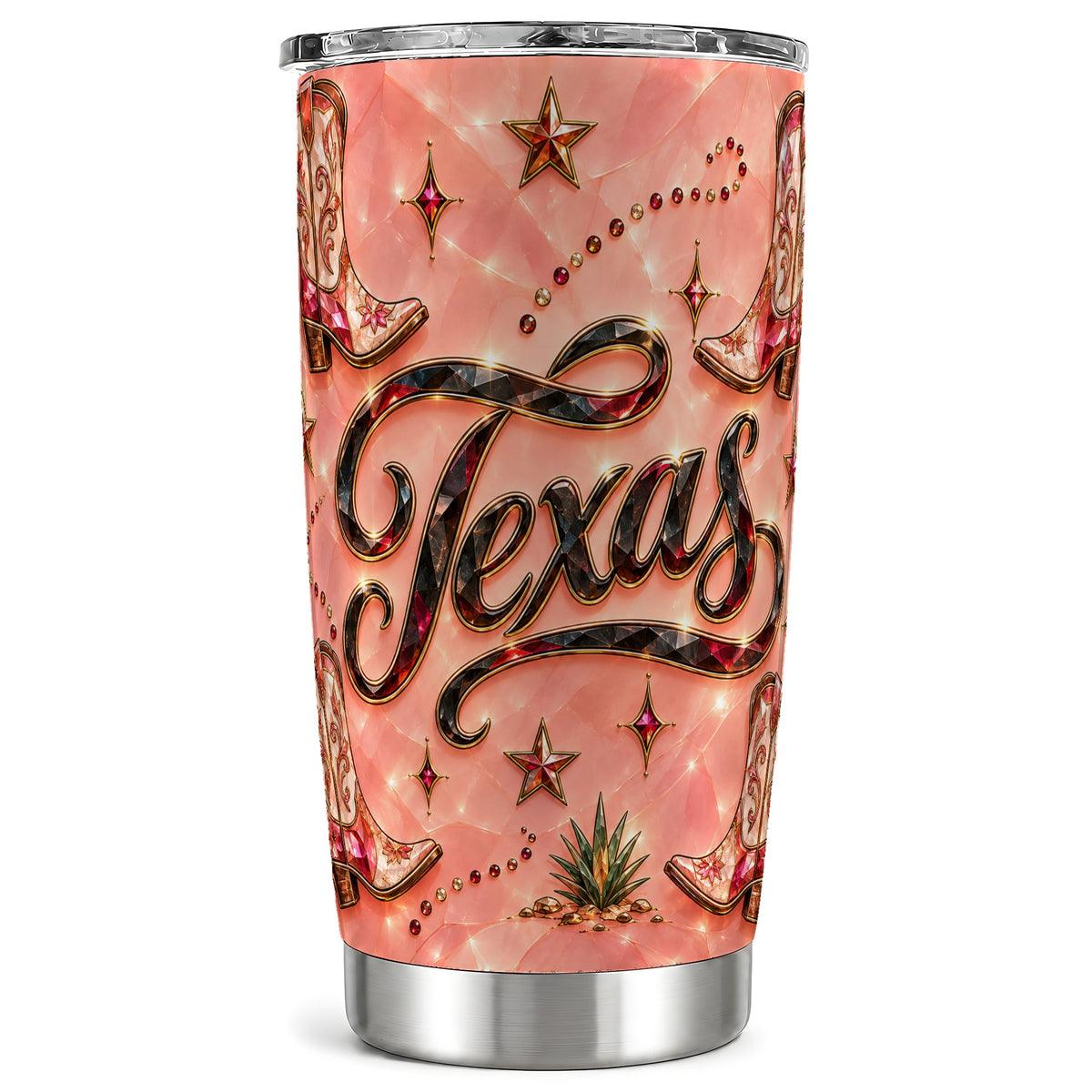 Western Boots Tumbler 20oz, Cowgirl Tumbler, Stainless Steel Travel Cup