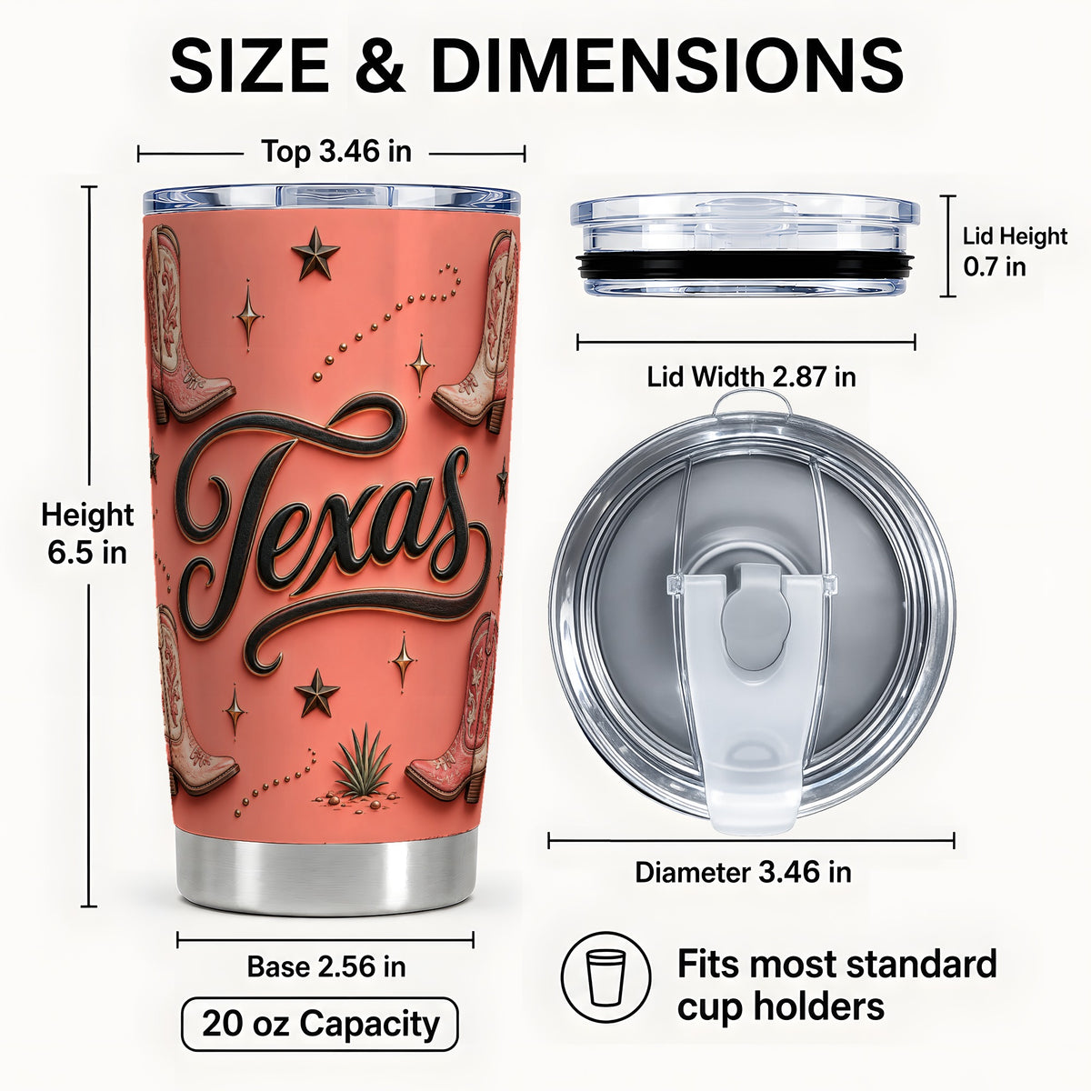 #pl[20oz|Steel] Texas Boots Tumbler 20oz, Western Tumbler, Stainless Steel Travel Cup