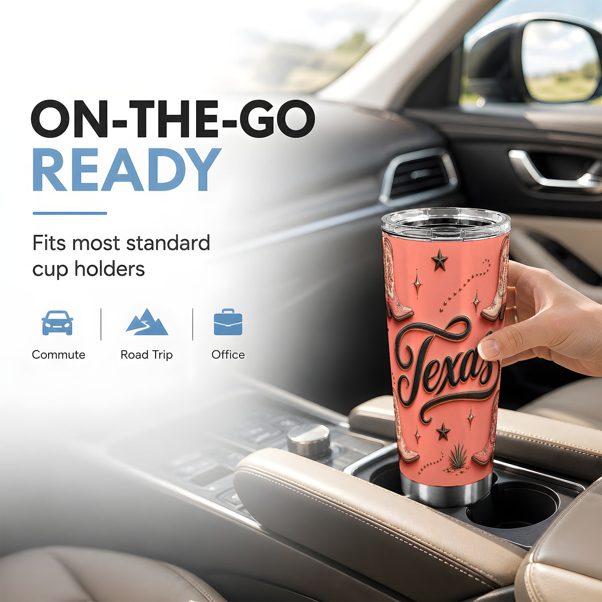 #pl[20oz|Steel] Texas Boots Tumbler 20oz, Western Tumbler, Stainless Steel Travel Cup