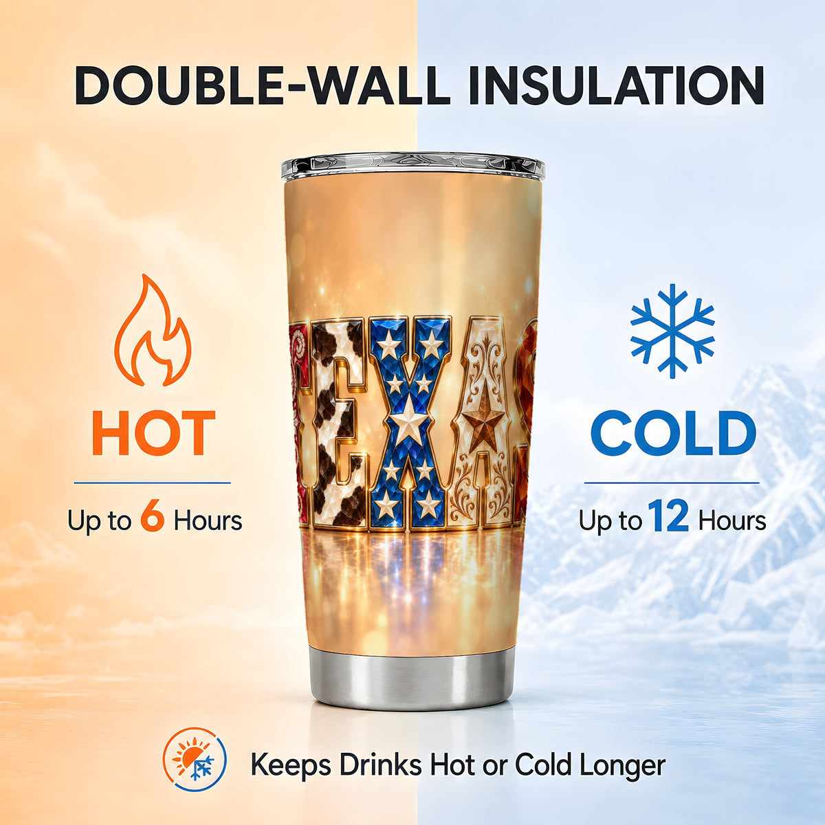 #pl[20oz|Steel] Texas Jeweled Tumbler 20oz, Western Tumbler, Stainless Steel Travel Cup