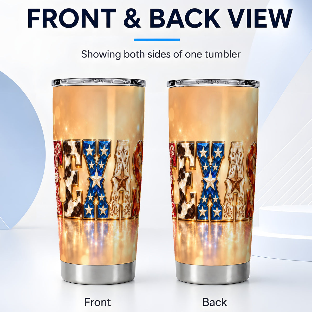 #pl[20oz|Steel] Texas Jeweled Tumbler 20oz, Western Tumbler, Stainless Steel Travel Cup