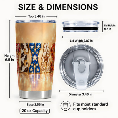 #pl[20oz|Steel] Texas Jeweled Tumbler 20oz, Western Tumbler, Stainless Steel Travel Cup