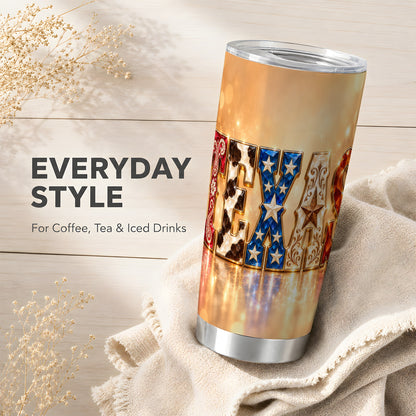 #pl[20oz|Steel] Texas Jeweled Tumbler 20oz, Western Tumbler, Stainless Steel Travel Cup