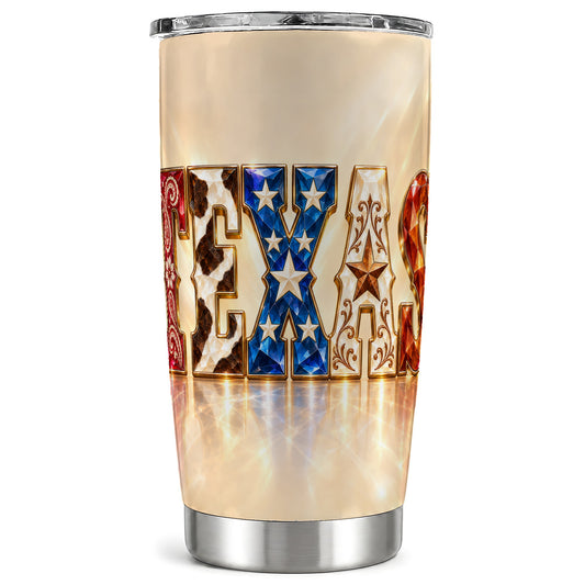 Texas Stars Tumbler 20oz, Western Tumbler, Stainless Steel Travel Cup