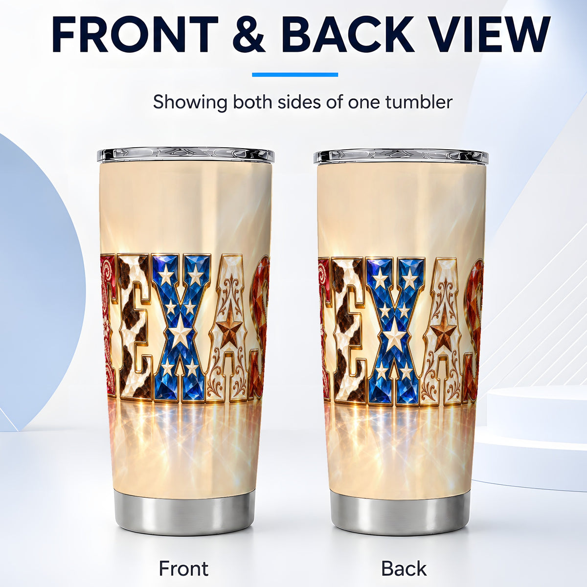 #pl[20oz|Steel] Texas Stars Tumbler 20oz, Western Tumbler, Stainless Steel Travel Cup
