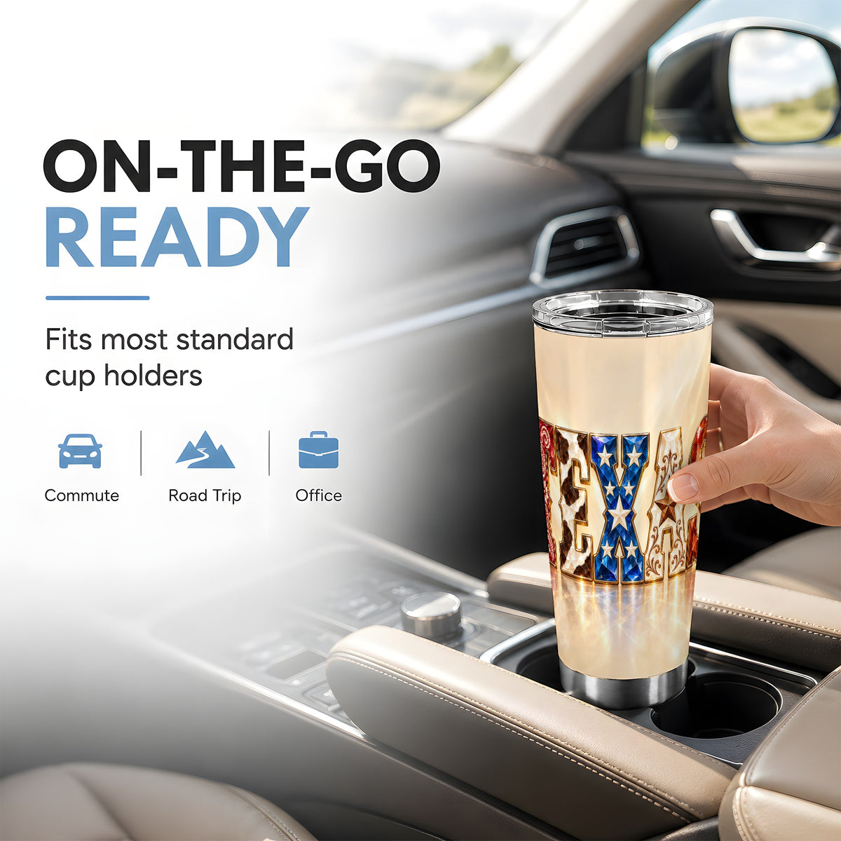#pl[20oz|Steel] Texas Stars Tumbler 20oz, Western Tumbler, Stainless Steel Travel Cup