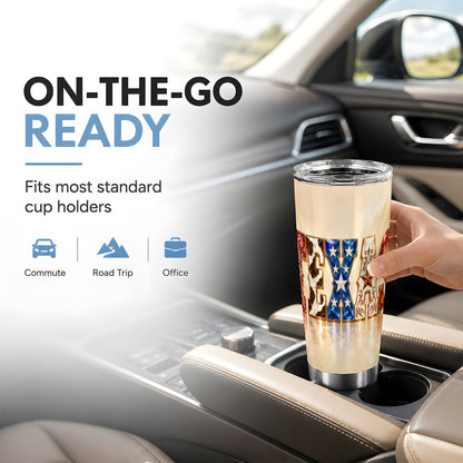 #pl[20oz|Steel] Texas Stars Tumbler 20oz, Western Tumbler, Stainless Steel Travel Cup