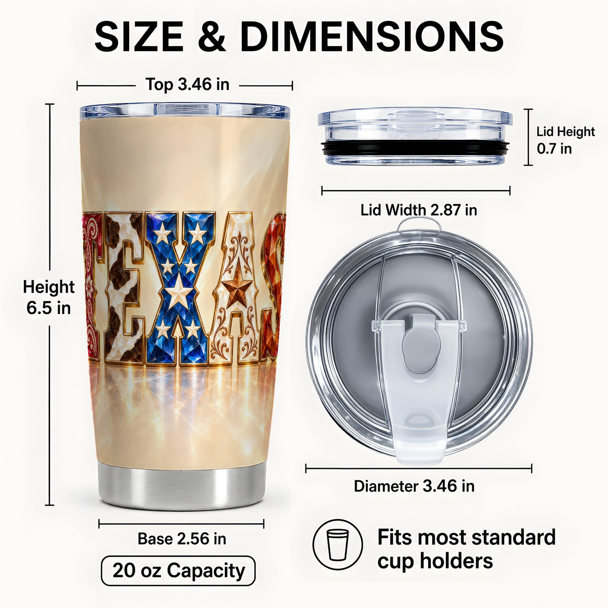 #pl[20oz|Steel] Texas Stars Tumbler 20oz, Western Tumbler, Stainless Steel Travel Cup