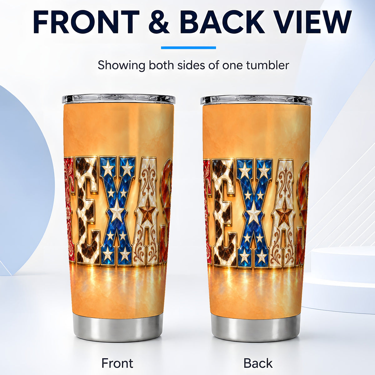 #pl[20oz|Steel] Texas Gemstone Tumbler 20oz, Western Tumbler, Stainless Steel Travel Cup